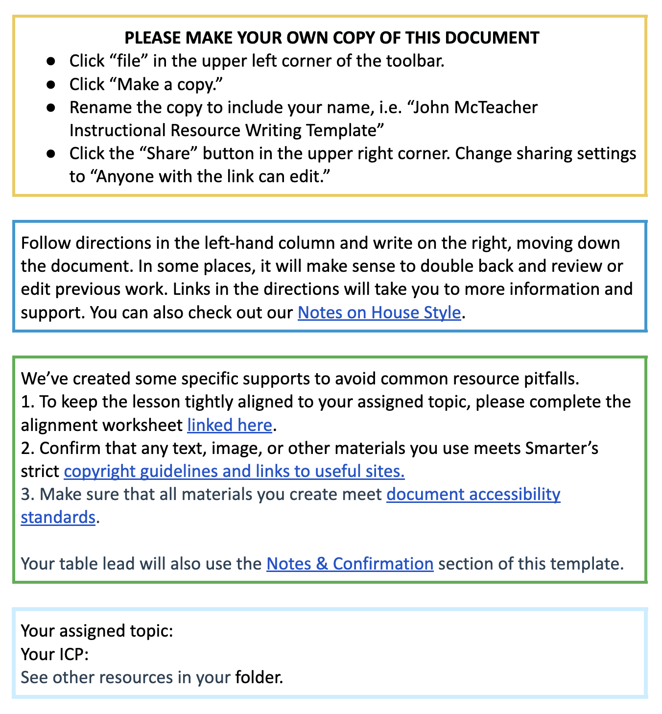 link to instructional resource writing template