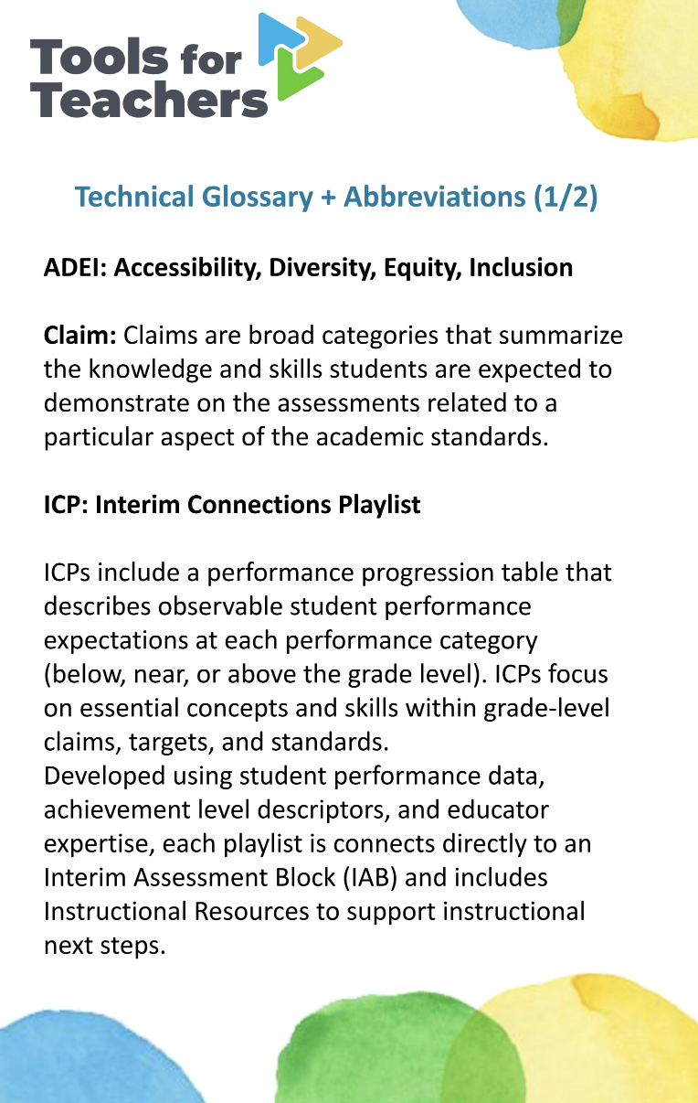 technical glossary and abbreviations